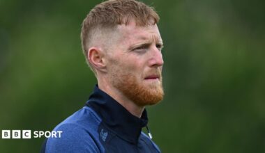 Ben Stokes looks on during Durham training
