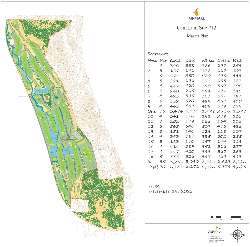 Doug Carrick’s routing plan for Cam Lam Site #12, near Nha Trang, Vietnam (Image: Carrick Design)