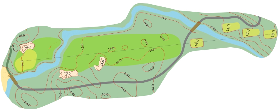 Water will very much be in play for the entirety of the par-four tenth (Image: Carrick Design)