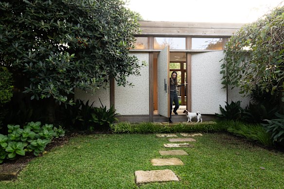 Shahar Cohen at the Love Shack, an extension to a Bondi home. The render on these walls was made by using leftover waste including some crushed, otherwise unusable marble.