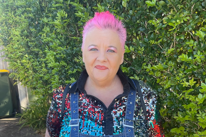 woman with pink hair