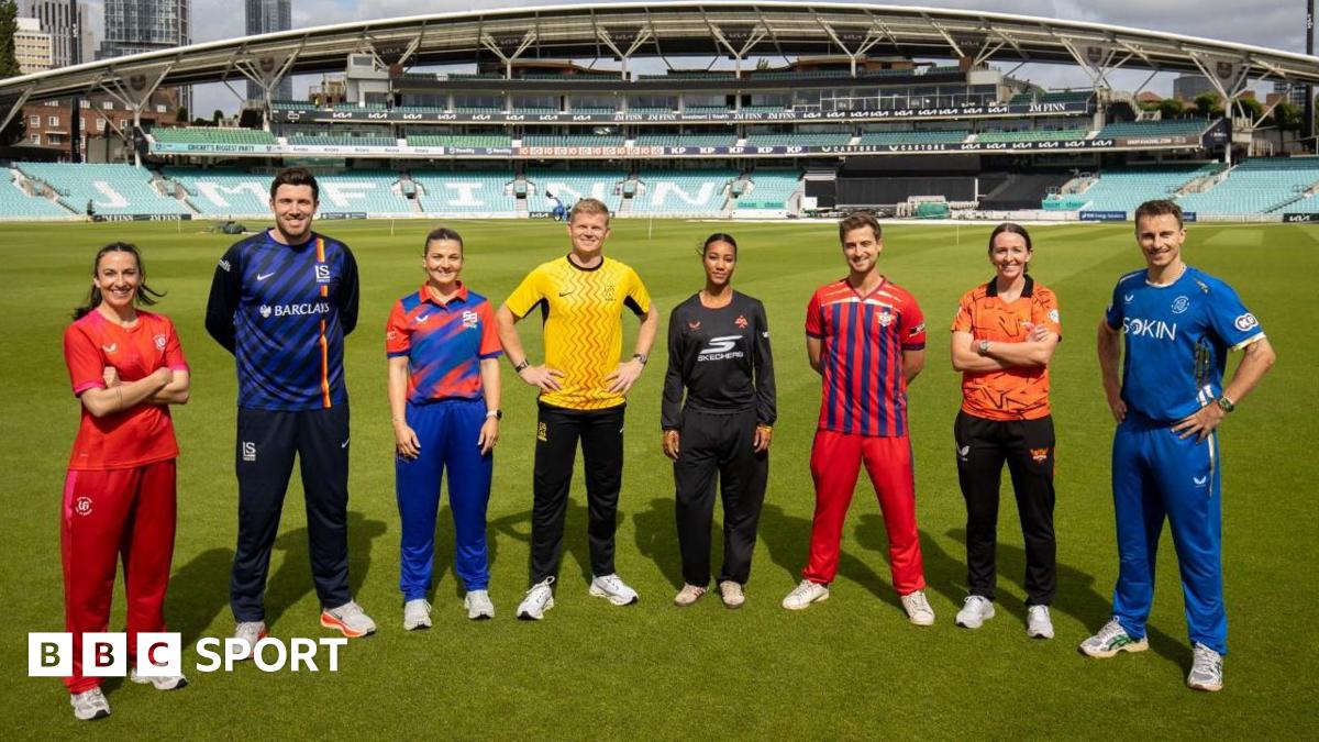 Players wearing Welsh Fire, London Spirit, Southern Brave, Trent Rockets, Birmingham Phoenix, Manchester Super Giants, Sunrisers Leeds, MI London kits