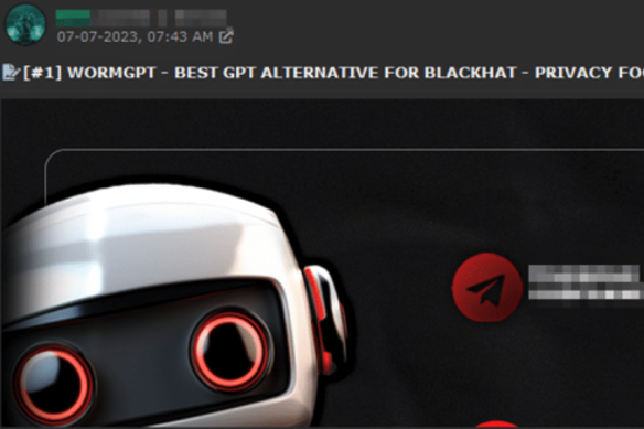 A Darkweb ad for WormGPT, which can run powerful AIs without ethical guardrails.