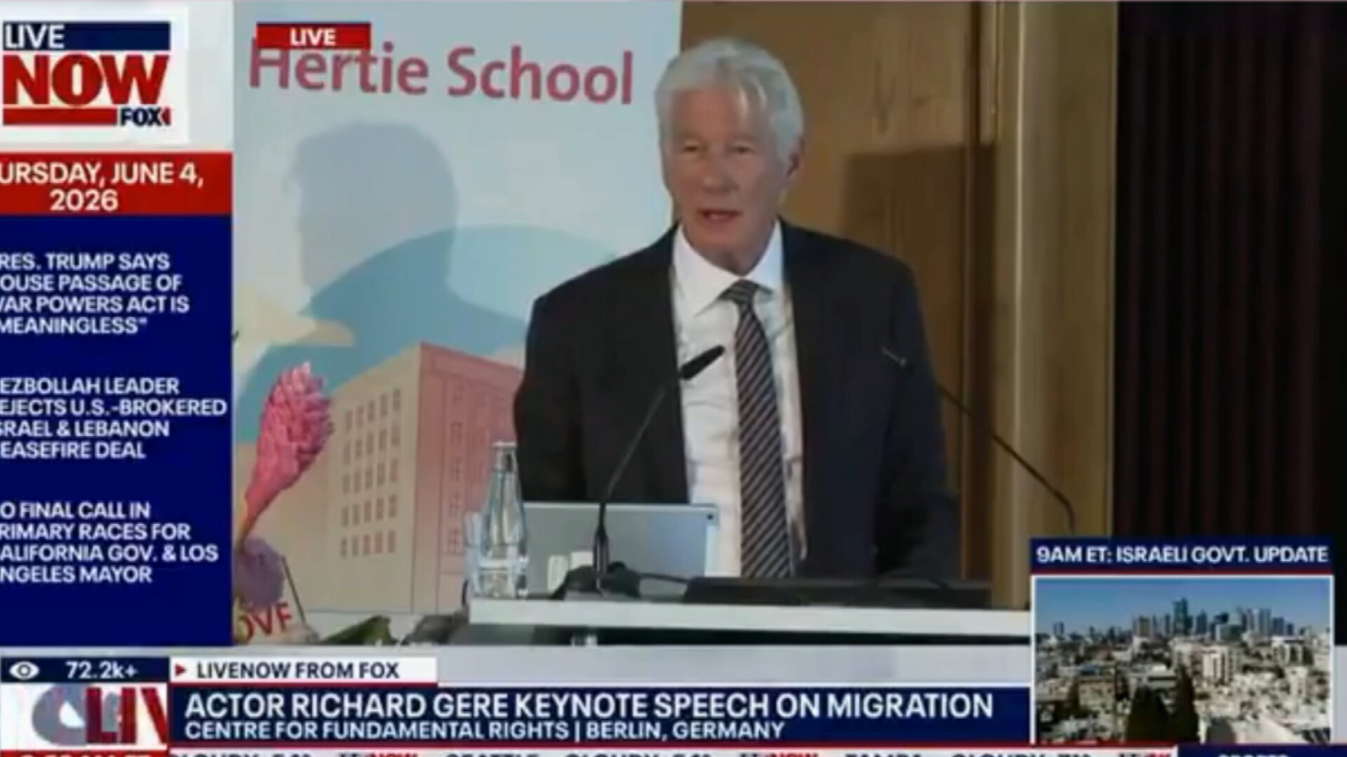 Richard Gere gets triggered by the word ‘aliens’ during immigration speech