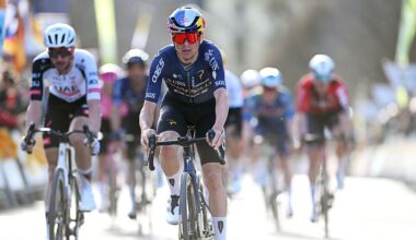 CAMPRODRON, SPAIN - MARCH 26: Thomas Pidcock of Great Britain and Team Pinarello Q36.5 Pro Cycling crosses the finish line as third place winner during the 105th Volta a Catalunya 2026, Stage 4 a 151km stage from Mataro to Camprodon 957m / #UCIWT / on March 26, 2026 in Camprodon, Spain. (Photo by Szymon Gruchalski/Getty Images)