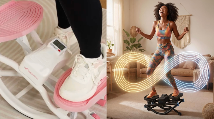 This stepper can be used standing up or sitting.