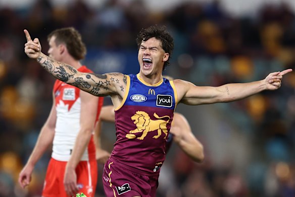 Cam Rayner and the Brisbane Lions made a statement under prime-time lights.