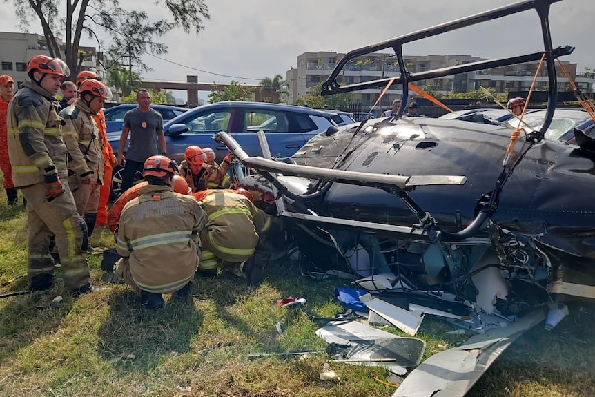 Brazil helicopter crash site credit Corpo de Bombeiros do Rio de Janeiro