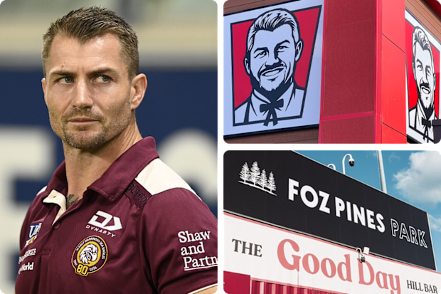  Kieran Foran has taken over the northern beaches, with his name and face at KFC Manly Vale and 4Pines Park.