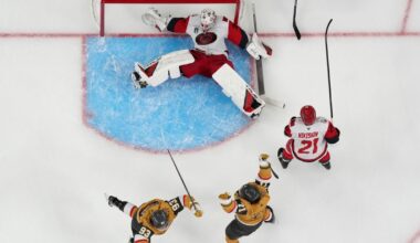 Andersen or Bussi? Canes face decision in net for Game 4 of Stanley Cup Final :: WRAL.com