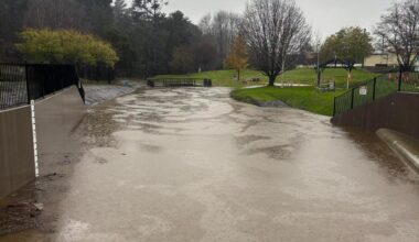 Latrobe park shut and Spreyton road flooded as wet week sets in