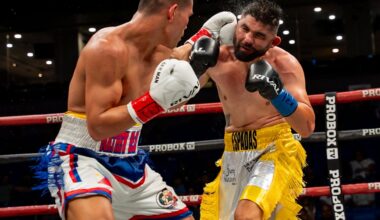 Weljon Mindoro lands a punch to his opponent Elias Espadas.