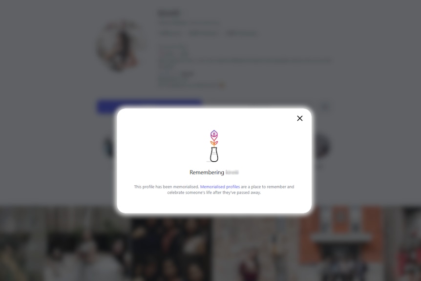 A screenshot of an Instagram account with a white card saying "remembering".