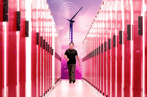 The interior of a data centre in Sydney.