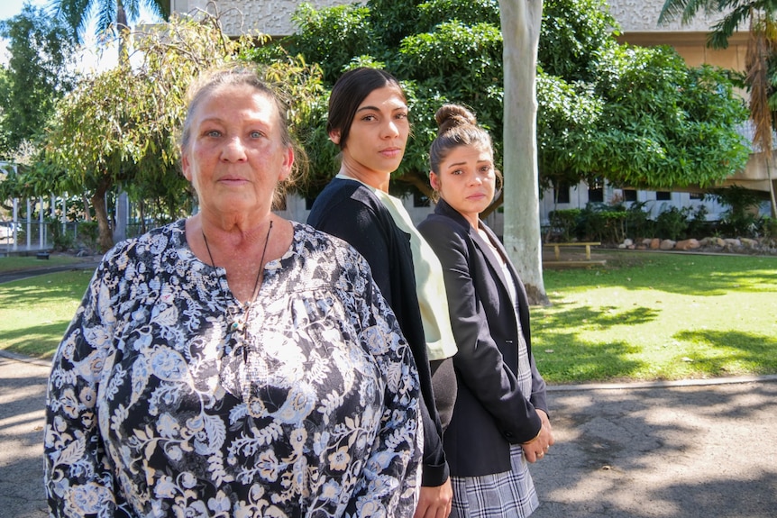 Three women standing outside Townsville court