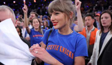 Taylor Swift joins host of celebrity fans at the NBA Finals as Knicks lead Spurs 3-1 after a record-breaking comeback win