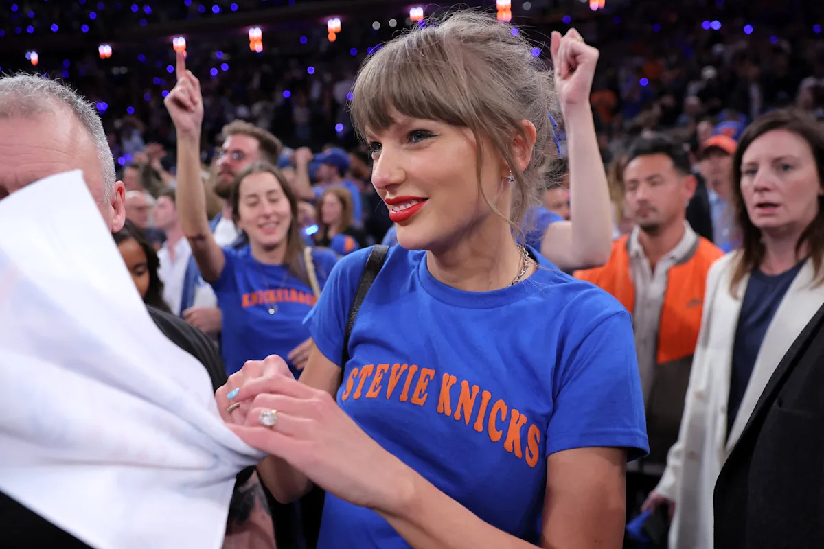 Taylor Swift joins host of celebrity fans at the NBA Finals as Knicks lead Spurs 3-1 after a record-breaking comeback win