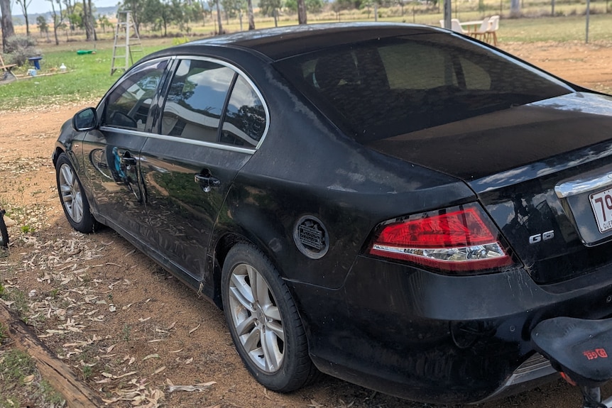 Jack McLennan's Ford Falcon G6 which was left in Murgon.