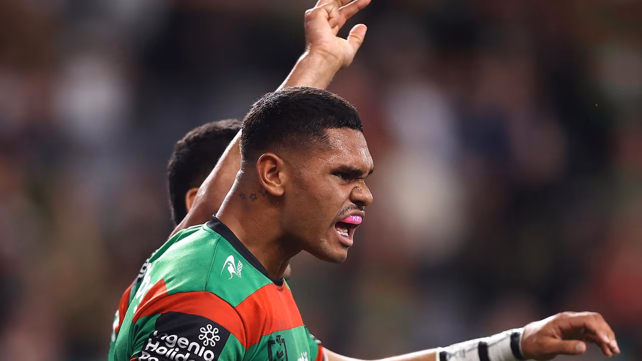 Rabbitohs’ winger Tyrone Munro arrives at Burwood Local Court. Picture: NewsWire,