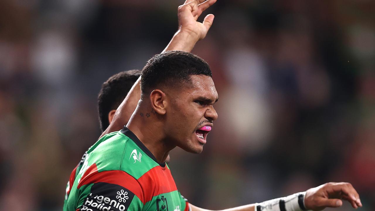 Rabbitohs’ winger Tyrone Munro arrives at Burwood Local Court. Picture: NewsWire,