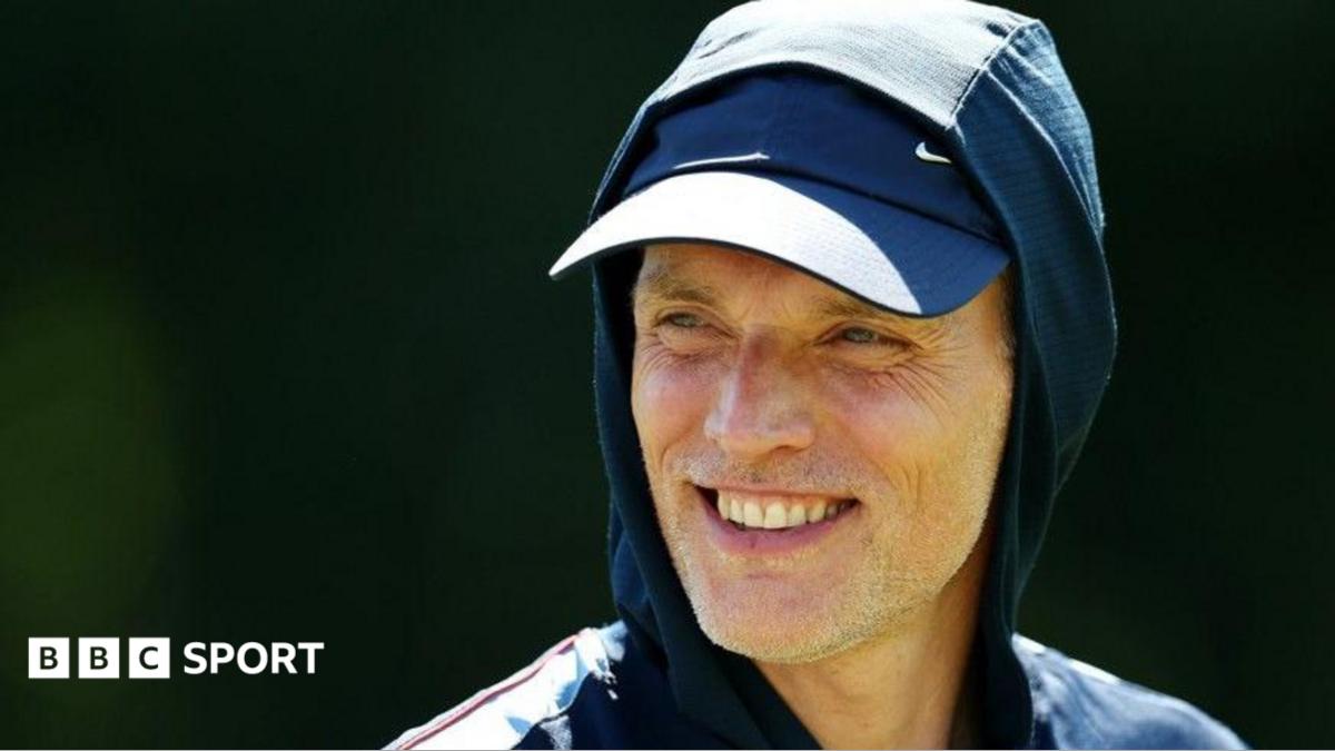 Thomas Tuchel during England's training session in Kansas