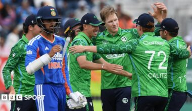 Ireland celebrate beating India at Stormont