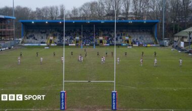 A general view of Halifax Panthers' The Shay