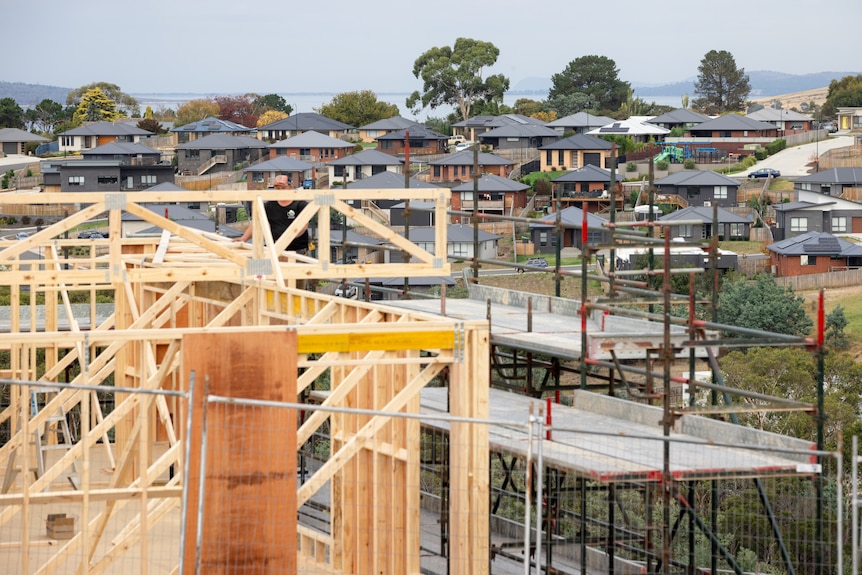 New houses in a sub division in Tasmania.