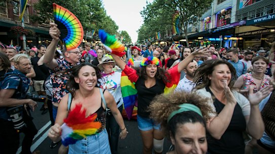 Celebrations after the yes vote for marriage equality on November 15, 2017.