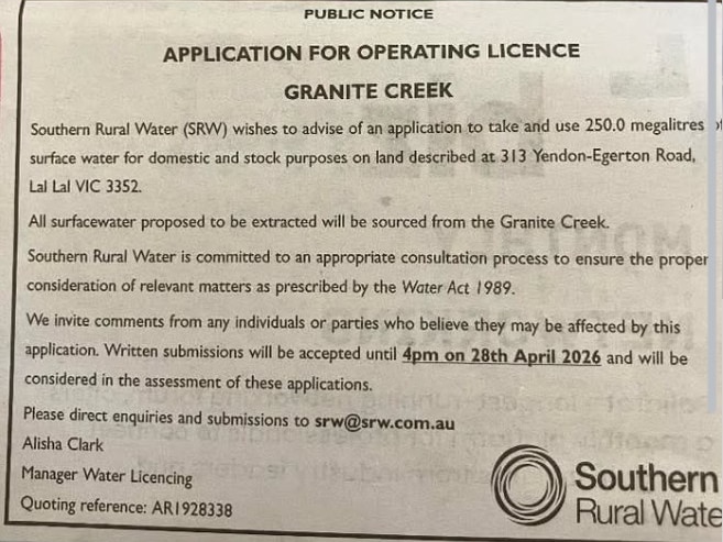 a notice in a paper