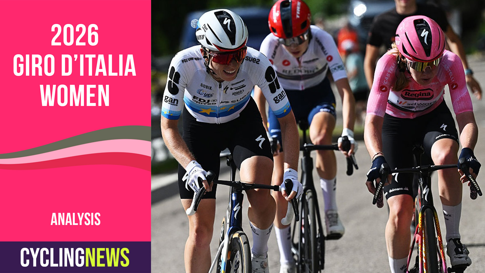 SANTE STEFANO DI CADORE, ITALY - JUNE 03: (L-R) Demi Vollering of Netherlands and Team FDJ United - SUEZ and Anna van der Breggen of Netherlands and Team SD Worx - Protime - Pink Leader Jersey compete in the breakaway during the 37th Giro d'Italia Women 2026, Stage 5 a 146km stage from Longarone to Sante Stefano di Cadore 911m / #UCIWWT / on June 03, 2026 in Sante Stefano di Cadore, Italy. (Photo by Luc Claessen/Getty Images)