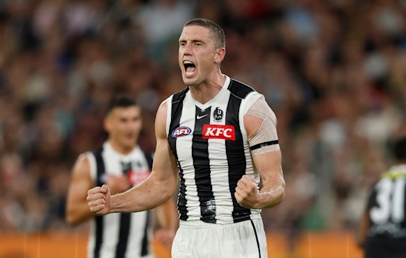 On our way: Magpies ruckman Darcy Cameron says his team is building momentum.