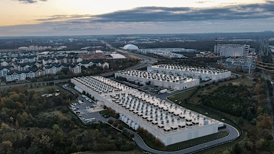 Data centres, such as this one pictured in the US state of Virginia, consume enormous amounts of electricity.