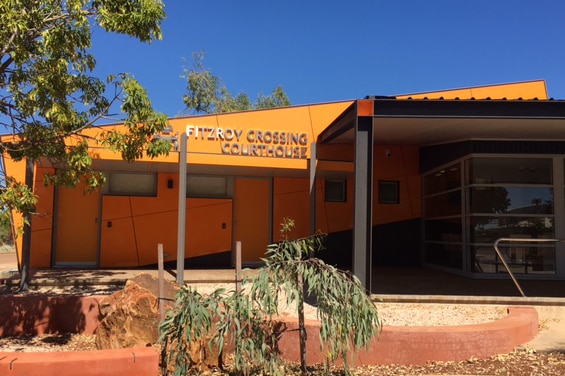 Exterior shot of the Fitzroy Crossing courthouse in bright sunshine.