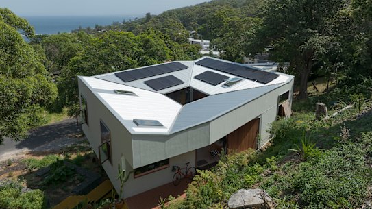 Collier’s home is an unusual shape to catch the sun and provide privacy on a tricky block.