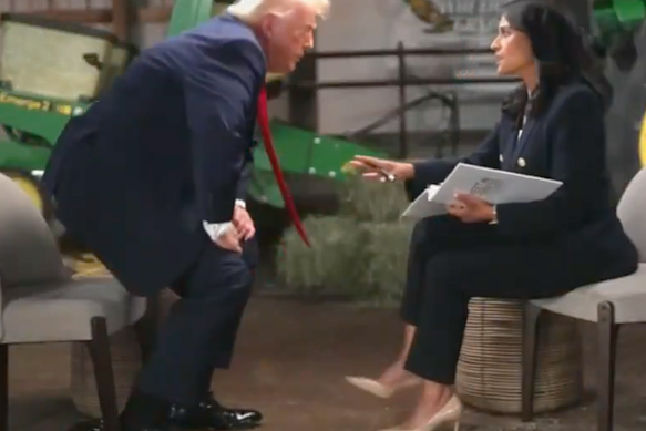 Donald Trump stormed out of an interview with NBC’s Meet The Press after being pressed for evidence on his false election claims.