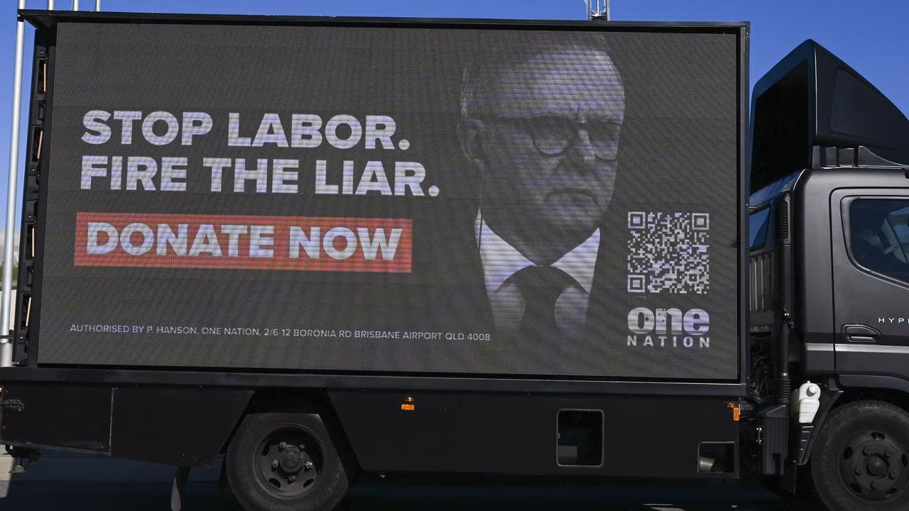 One Nation calls on Australians to ‘fire’ Albanese in billboard stunt