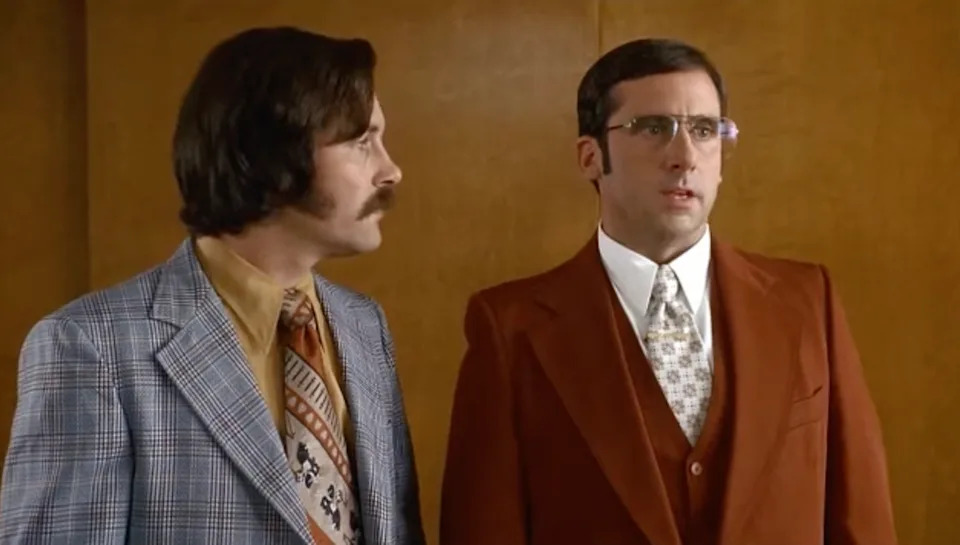 Paul Rudd and Steve Carell in "Anchorman: The Legend of Ron Burgundy"