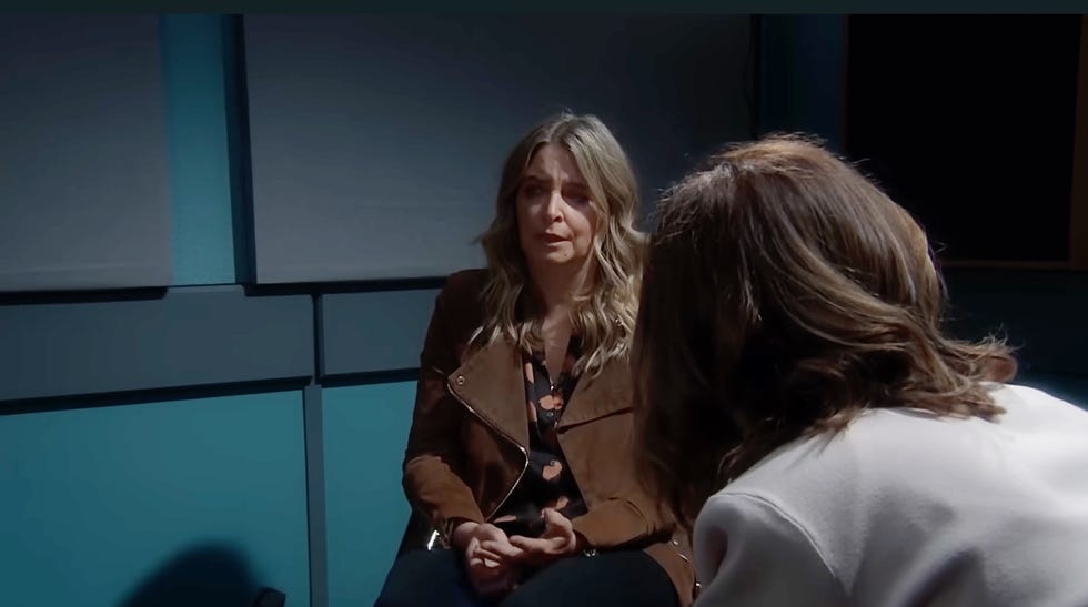 Charity Dingle is interviewed by DS Reid in Emmerdale charity dingle is interviewed by ds reid in emmerdale
