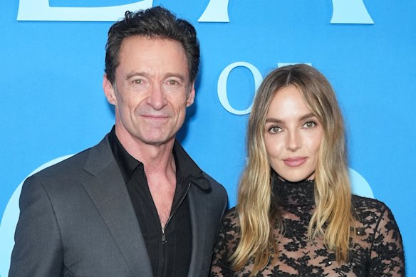 Hugh Jackman and Jodie Comer at The Death of Robin Hood world premiere in New York on June 10.
