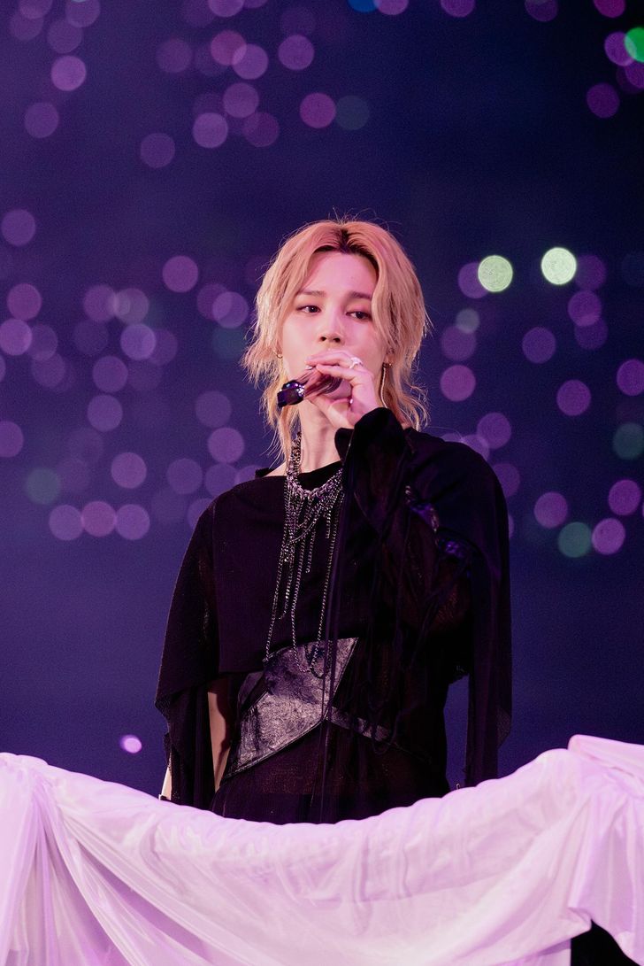 Jimin of K-pop boy band BTS sings during the group's ongoing 'ARIRANG' World Tour at Busan's Asiad Main Stadium, Saturday. Courtesy of BigHit Music