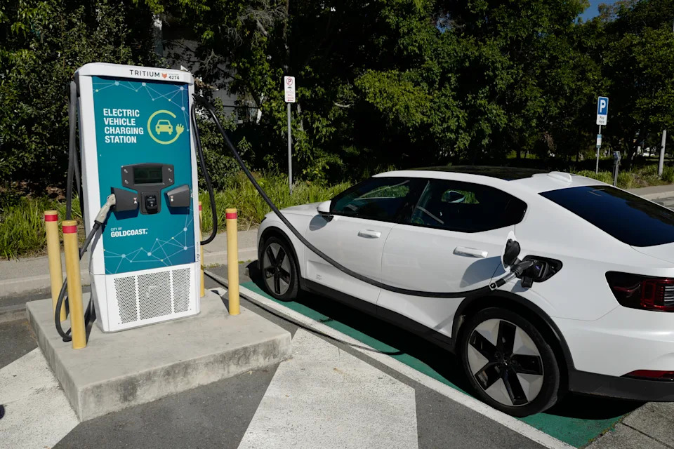 An electric car charging station in Gold Coast.