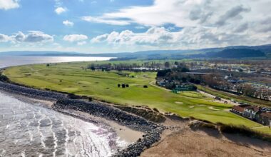 An aerial view of Minehead and West Somerset Golf Club