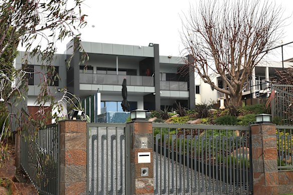 The Mount Martha house where Mick Gatto and a woman were arrested. 