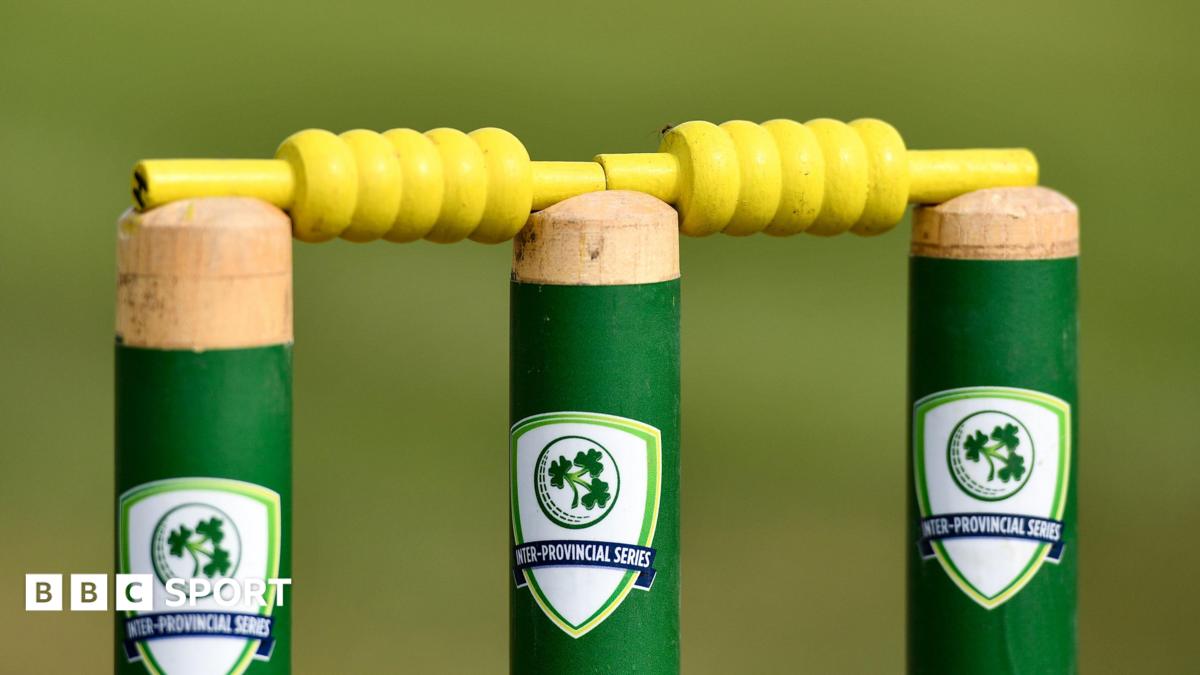 A detail view of the bails and stumps