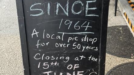 A sign outside the bakery thanks customers ahead of its closure in June 2026.