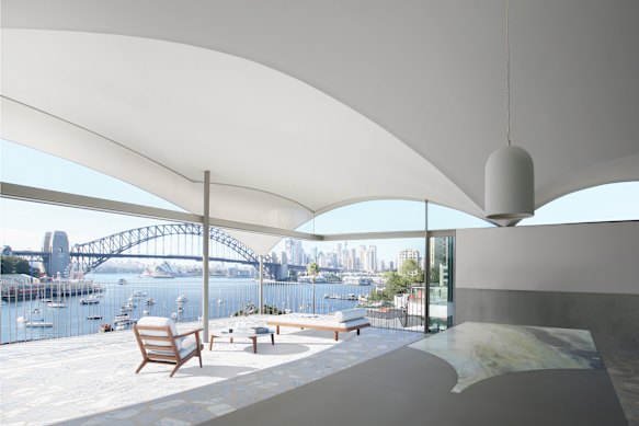 A curved ceiling in the Durbach Block Jaggers Lavender Bay project.