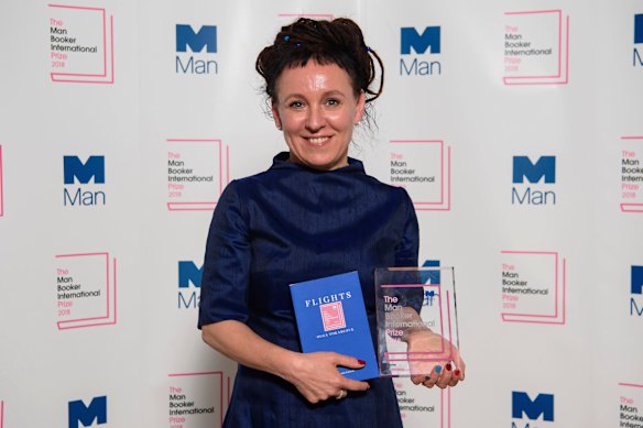 Polish author Olga Tokarczuk in London after winning the Man Booker International prize in 2018 for her book Flights. 