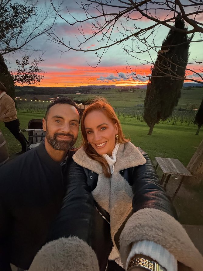 Jules Robinson with husband Cameron Merchant, who she met on the sixth season of MAFS.