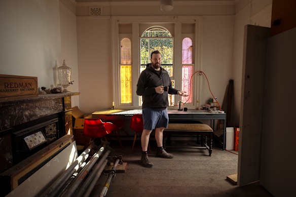 Architect Alexander Symes is renovating the Camperdown terrace for his family. 